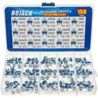 BOJACK 15 Valores 150 piezas 100 Ohm- 2M Ohm Resistencia variable Kit de surtido de Potenciómetros de 6 mm Embalado en…
